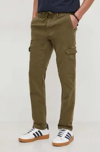 Pepe Jeans spodnie męskie kolor zielony dopasowane - Spodnie męskie - miniaturka - grafika 1