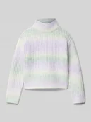 Swetry dla dziewczynek - Sweter z dzianiny o kroju regular fit z cieniowaniem - miniaturka - grafika 1