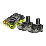 Akumulatory do elektronarzędzi - Ryobi Zestaw akumulatora 18V Lithium+ (2 x 5.0 Ah) z ładowarką | RC18150-250X - miniaturka - grafika 1