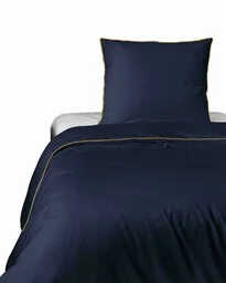 Detexpol Pościel satynowa 140x200 granatowa z lamówką z jedną poszewką 70x80 Mako Satin 62 - Pościel Detexpol Pościel satynowa 140x200 granatowa z lamówką z jedną poszewką 70x80 Mako Satin 62 - Pościel - miniaturka - grafika 1