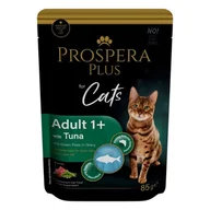 Mokra karma dla kotów - PROSPERA Plus Saszetka Adult 1+, Tuńczyk, Groszek 85g (1513-10102) - miniaturka - grafika 1