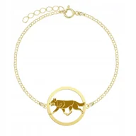 Bransoletki - Bransoletka Złota z Lapoński Pies Pasterski 925 Łańcuszek Kobieta GRAWER - miniaturka - grafika 1