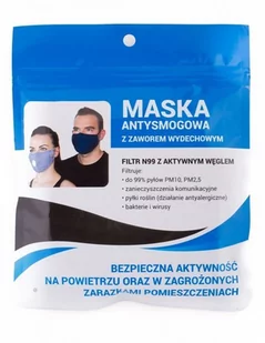 ALEXPOMASKI ALEXPO Maska Active przeciwsmogowa siatkowa biało-niebieska 1 sztuka 0000000 - Maseczki ochronne i antywirusowe - miniaturka - grafika 2