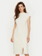 Sukienki - Calvin Klein Sukienka codzienna Heavy Crepe Ss Bodycon Dress K20K208091 Biały Slim Fit - miniaturka - grafika 1