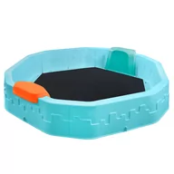 Place zabaw - Piaskownica plastikowa 150x150x25cm JASNO NIEBIESKA + pokrowiec - miniaturka - grafika 1