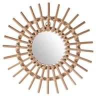 Lustra - Lustro w wiklinowej ramie kształt słońca 30 cm 150683 - miniaturka - grafika 1
