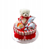 Zestawy upominkowe - Zestaw prezentowy Tort ze słodyczy Kinder Prezent dla Dziecka Urodziny - miniaturka - grafika 1