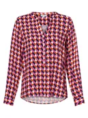 Bluzki damskie - Marie Lund - Bluzka damska, pomarańczowy|wielokolorowy|wyrazisty róż - miniaturka - grafika 1