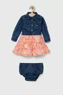 Sukienki i spódniczki dla dziewczynek - Guess sukienka niemowlęca kolor pomarańczowy mini rozkloszowana - miniaturka - grafika 1