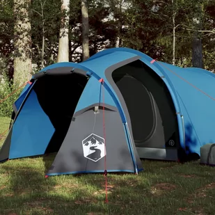 vidaXL Namiot kempingowy, 4-os., niebieski, 360x135x105 cm, tafta 185T - Namioty - miniaturka - grafika 1