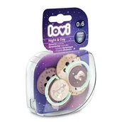 Smoczki do butelek - Smoczek LOVI Night&Day Girl 0-6 m (2 sztuki) - miniaturka - grafika 1