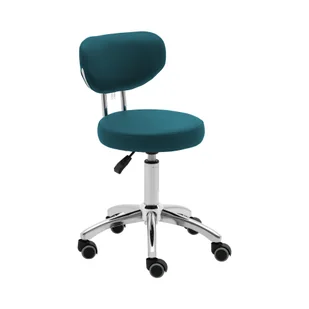 Physa Krzesło kosmetyczne 46 60 cm 150 kg turkusowe - Taboret na kółkach - Krzesła i taborety kosmetyczne - miniaturka - grafika 1