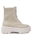 Botki damskie - Tommy Hilfiger Trapery Feminine Essential Canvas FW0FW07357 Beżowy - miniaturka - grafika 1