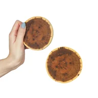 Tace i patery - Zestaw 2 Szt Okorowanych Podkładek Na Stół Śr. 9-12 Cm Drewno Akacji Olejowany Naturalny Pdoa_0912X10_Do2 / Wamar-Sosenka - miniaturka - grafika 1