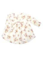 Sukienki - Dziewczęca sukienka długi rękaw Kwiaty beżowa Nicol,r.74 - miniaturka - grafika 1