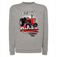 Bluzy męskie - Bluza męska bez kaptura z nadrukiem C-360 CZERWONY TRAKTOR legenda PRL XL - miniaturka - grafika 1