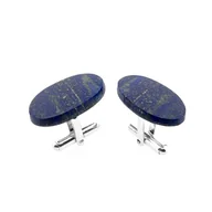 Spinki do mankietów i krawatów - Spinki do mankietów Lapis Lazuli (S829) Srebro [925] - miniaturka - grafika 1