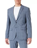 Marynarki męskie - SELECTED HOMME Męska marynarka w kratkę, Grey/Checks:blue, 56 - miniaturka - grafika 1