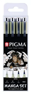 Talens Sakura, zestaw cienkopisów, Manga Pigma Set, 4 sztuki - Akcesoria kreślarskie - miniaturka - grafika 1