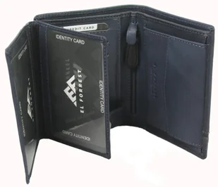 Portfel Męski Skórzany EL FORREST Duży Pionowy Bez Zapięcia Dwa Skrzydełka 859 33 RFID GRANATOWY 13 x 10 x 2.5 [cm] - Portfele - miniaturka - grafika 6