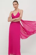 Sukienki - Patrizia Pepe sukienka kolor różowy maxi prosta - miniaturka - grafika 1