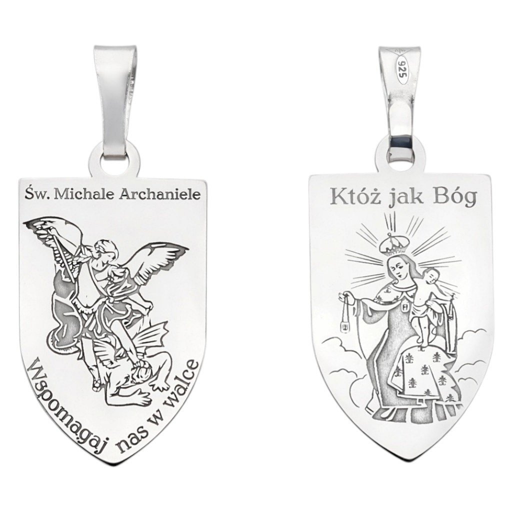 Medalik Szkaplerz Ag 925 rodowany Św. Michał Archanioł MDC132R
