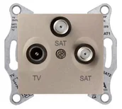 Gniazdka elektryczne - Schneider Electric Gniazdo antenowe satyna TV/SAT/SAT koncowe - SDN3502168 - miniaturka - grafika 1