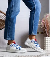 Botki damskie - Szare sneakersy granatowe sznurówki Arcobaleno -36 - miniaturka - grafika 1