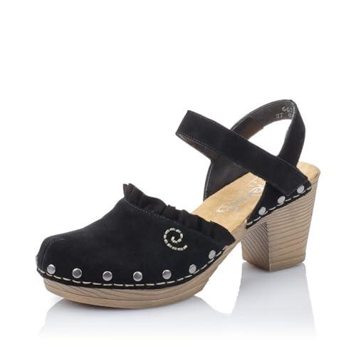Rieker Damskie sandały zamknięte 66765, sandały damskie, czarny 01, 37 eu