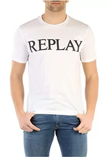 Replay T-shirt męski, Optical White 001, L - Koszulki męskie - miniaturka - grafika 1
