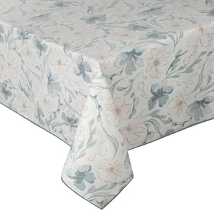 Obrus 145x220 Ines beżowy niebieski z nadrukiem kwiatów Eurofirany - Obrusy i serwetki Obrus 145x220 Ines beżowy niebieski z nadrukiem kwiatów Eurofirany - Obrusy i serwetki - miniaturka - grafika 1