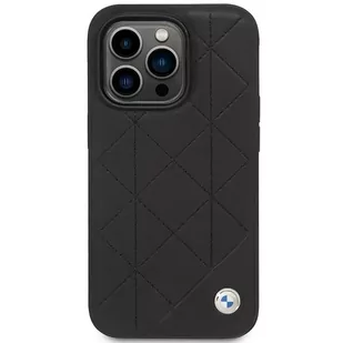 Etui na telefon BMW BMHCP14L22RQDK do Apple iPhone 14 Pro 6,1" czarny/black Leather Quilted - Etui i futerały do telefonów - miniaturka - grafika 3