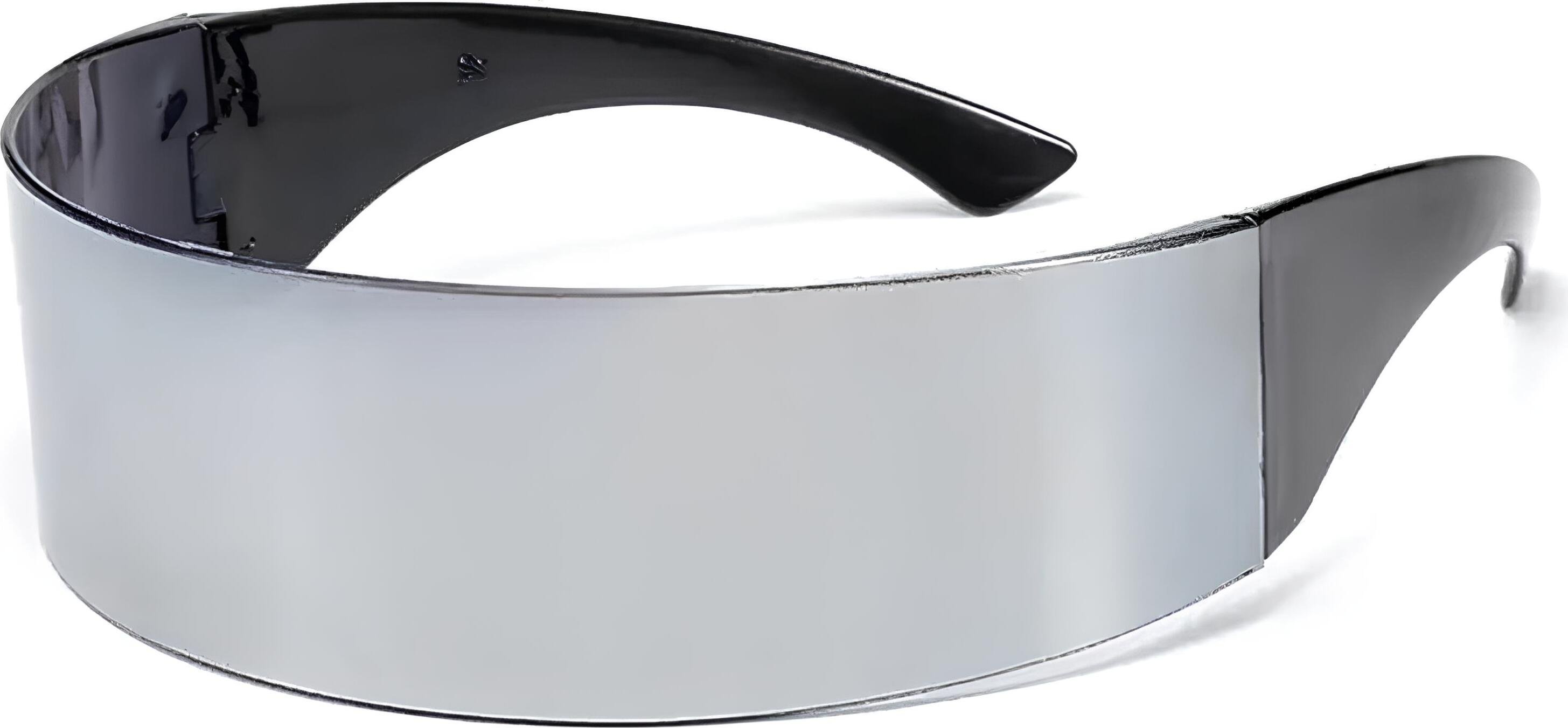 Futurystyczne okulary przeciwsłoneczne srebrne stylowe okulary UV400 z lustrzaną powłoką, modny design uni