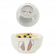 Miseczki i talerzyki dla dzieci - MISECZKA PORCELANOWA 480 ML USZY ZAJĄCA Z BUŹKĄ NA DNIE DLA DZIECI - miniaturka - grafika 1
