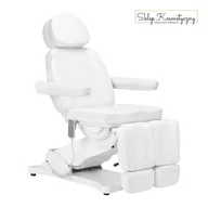 Fotele kosmetyczne - Elektryczny fotel kosmetyczny SILLON CLASSIC 2 silniki pedi biały - miniaturka - grafika 1