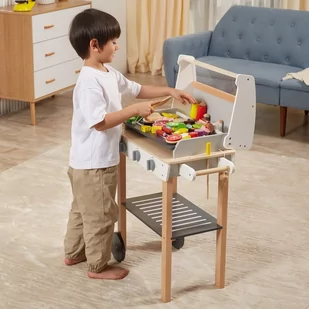 Duży Drewniany Grill Dla Dzieci + 47 Akcesoriów Lumarko! - Zabawki AGD - miniaturka - grafika 4