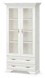Klasyczny biały regał z witryną W4-B35 - Witryny Klasyczny biały regał z witryną W4-B35 - Witryny - miniaturka - grafika 1
