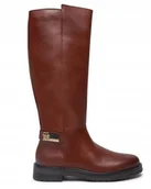 Kozaki damskie - TOMMY HILFIGER BRĄZOWE KLASYCZNE KOZAKI ZE SKÓRY NATURALNEJ 37 I1D - Tommy Hilfiger - miniaturka - grafika 1