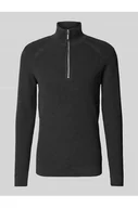 Swetry męskie - Sweter z dzianiny o kroju regular fit z kołnierzem Tom Tailor Sweter z fakturowanej dzianiny z kołnierzem - miniaturka - grafika 1