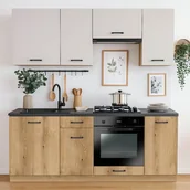 Meble kuchenne - Zestaw Mebli Kuchennych MODERN 200 cm Dąb Evoke/Kaszmir Nowoczesny - miniaturka - grafika 1