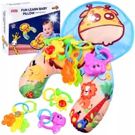 Maty edukacyjne - Wałek Poduszka stabilizacyjna ŻYRAFA zabawki grzechotki ZA1666 - miniaturka - grafika 1