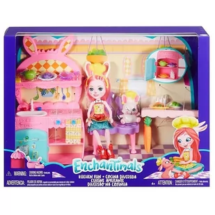 Mattel Enchantimals Kuchnia z lalką Bree Bunny FRH44 FRH47 - Lalki dla dziewczynek - miniaturka - grafika 1