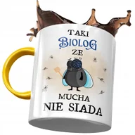 Kubki - Kubek Żółty Dla Biologa Taki że Mucha nie Siada z Nadrukiem ze Zdjęciem + Opakowanie na prezent (wzór 03) - miniaturka - grafika 1