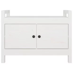 Lumarko Ławka do przedpokoju, biały, 80x40x60 cm, lite drewno sosnowe - Ławki do przedpokoju - miniaturka - grafika 4