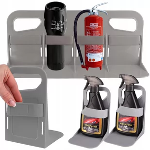 3szt Szary Organizer Uchwyt do bagażnika 1x Duży + 2x Mały z pasami mocującymi - Akcesoria motoryzacyjne - miniaturka - grafika 1