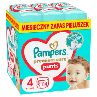 Pampers Premium Care Pants pieluchomajtki rozmiar 4 9-15 kg 114 sztuk - Pieluchy - miniaturka - grafika 1