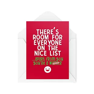 Śmieszne nowości kartki świąteczne | Na ładnej liście jest miejsce dla każdego | Prezent świąteczny Boże Narodzenie | Zabawne przekomarzanie się | CBH1354 - Kartki okolicznościowe i zaproszenia - miniaturka - grafika 1