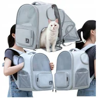 Torebki damskie - Plecak torba transporter dla psa kota zwierząt rozkładany wentylowany duży - miniaturka - grafika 1