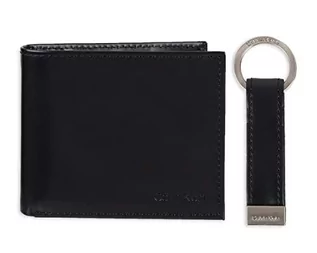 Portfele - Calvin Klein Męski skórzany portfel blokujący RFID, czarna kieszeń na monety, jeden rozmiar - grafika 1