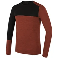 Koszulki sportowe męskie - Koszulka męska MOOA MerinoSilk Block 160 long Rozmiar: XXL / Kolor: pomarańczowy - miniaturka - grafika 1